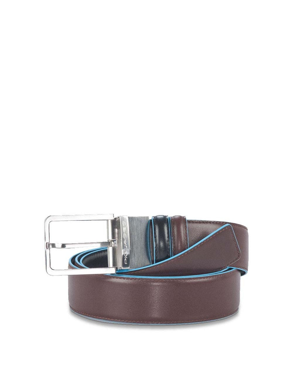 Cintura uomo reversibile con fibbia ad ardiglione, interno e bordi a contrasto in azzurro Blue Square Piquadro - MYLILLY