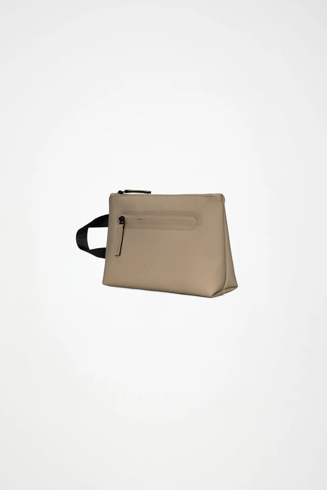 Large Rains 2-zip cosmetic bag for travel, unisex beauty case made of waterproof material, with spacious compartments.