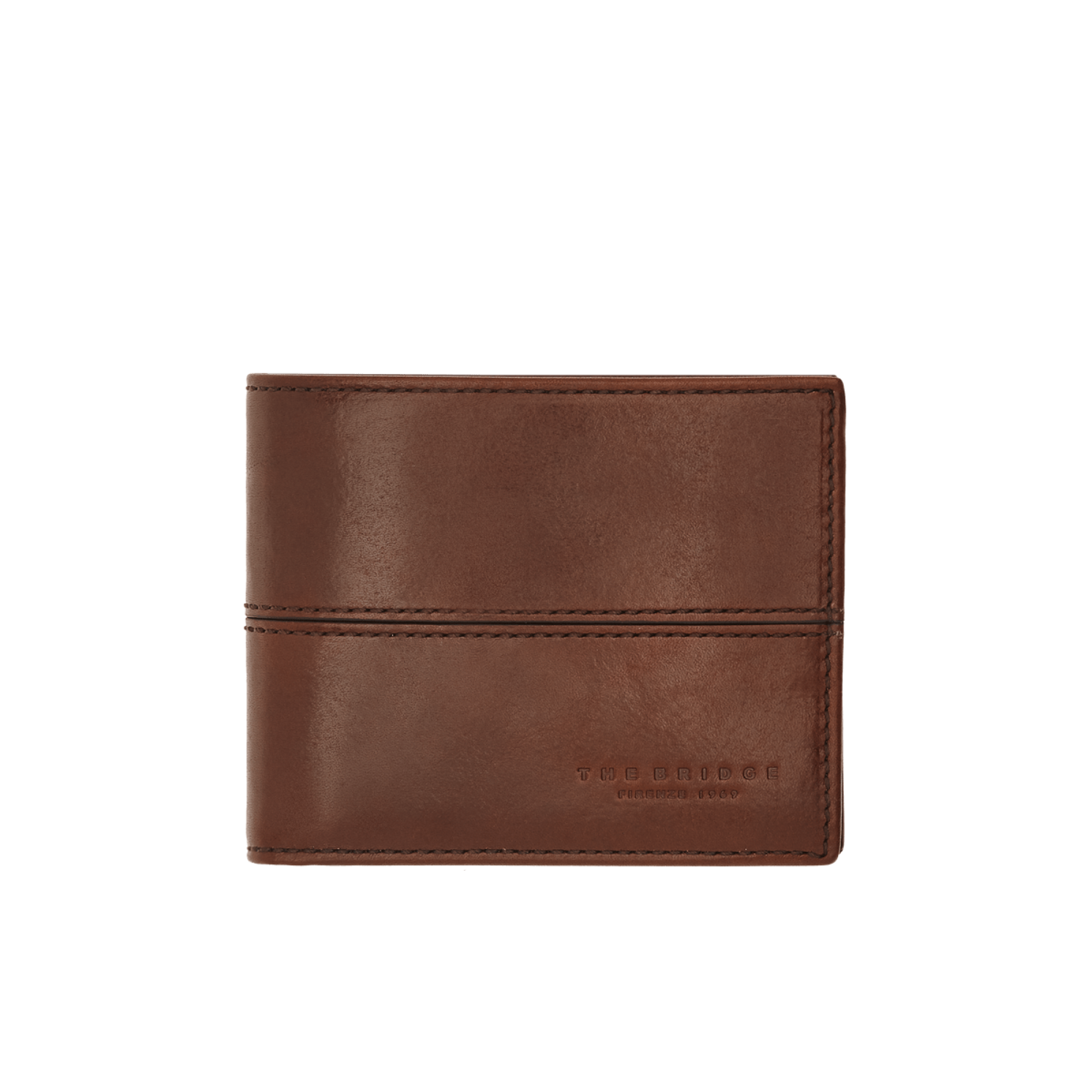 Leather men's wallet from The Bridge Vespucci collection with multiple card slots and a sleek, minimalist design.