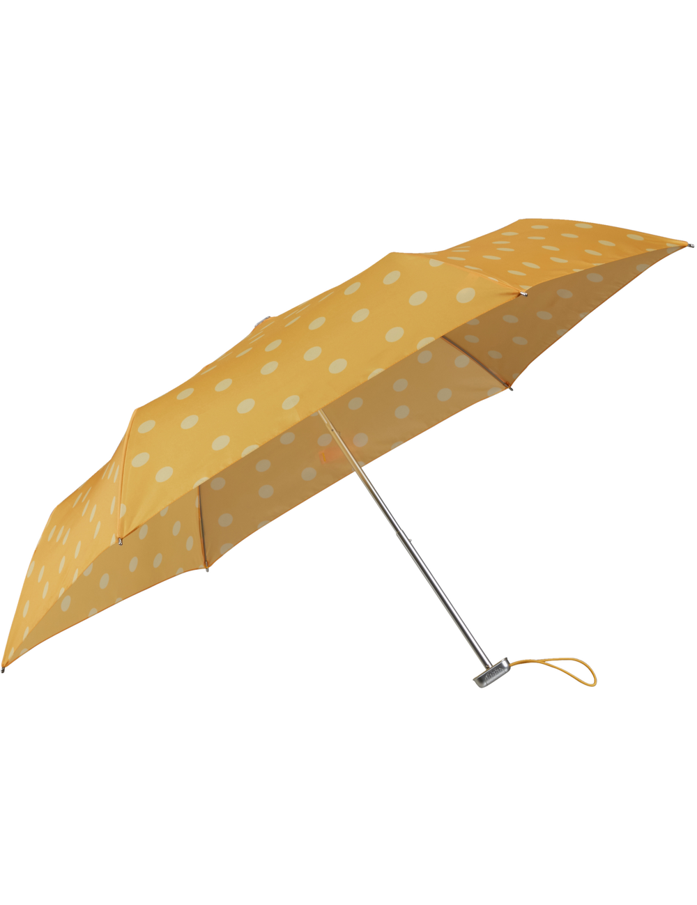 Samsonite Alu Drop S unisex umbrella with a sleek aluminum handle and compact design, open to show its black canopy.
