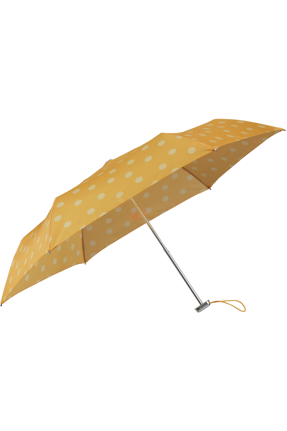 Samsonite Alu Drop S unisex umbrella with a sleek aluminum handle and compact design, open to show its black canopy.
