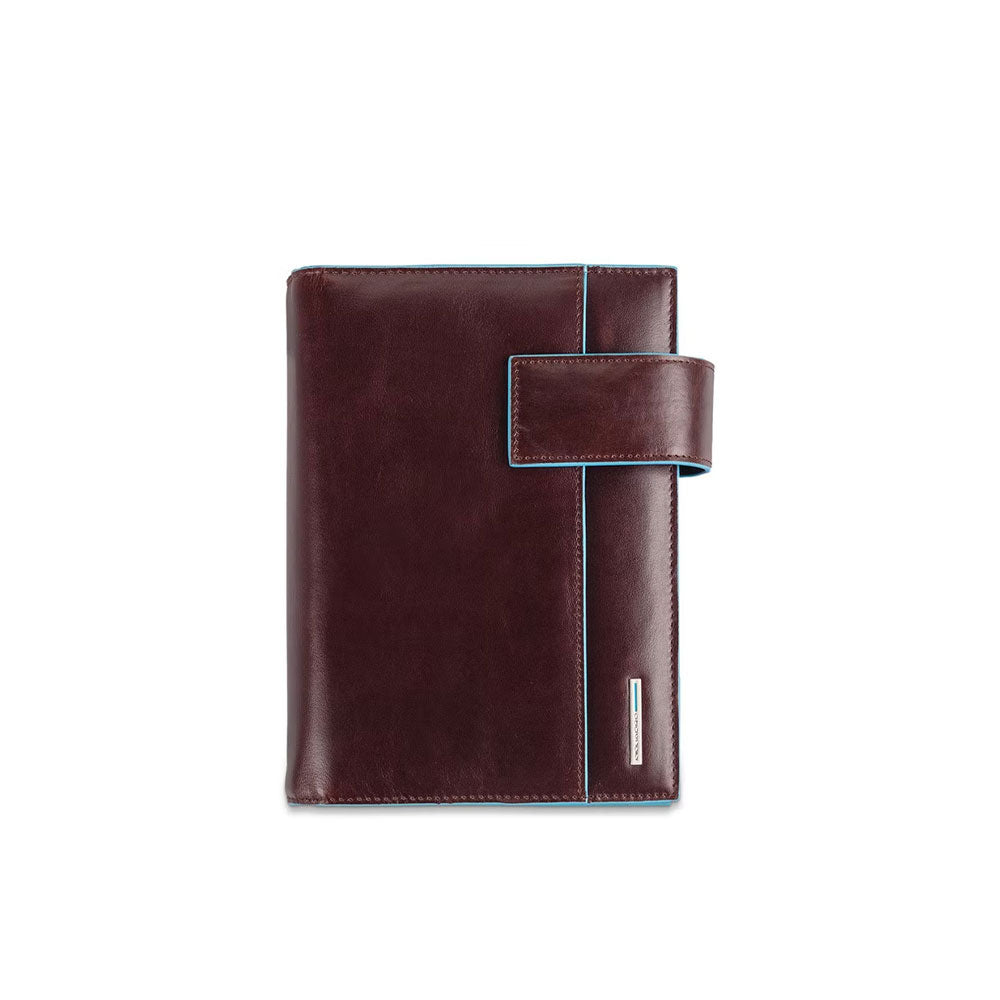 Medium Blue Square organizer in Piquadro leather