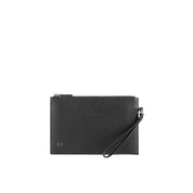 Small flat clutch bag in Piquadro Black Square leather