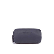 Piquadro Black Square leather three-compartment pouch