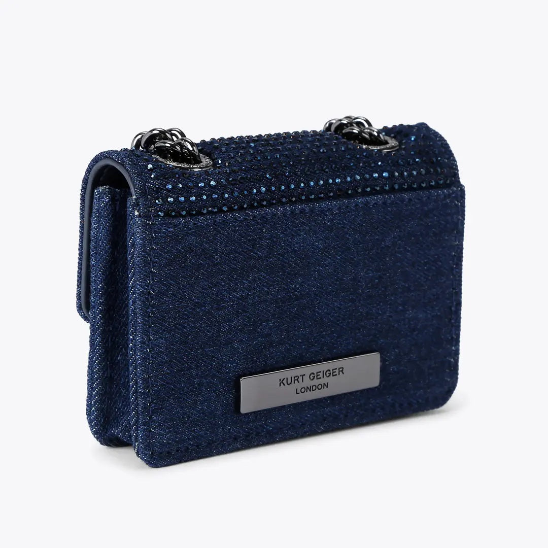 Borsa Micro Kensington in denim Kurt Geiger