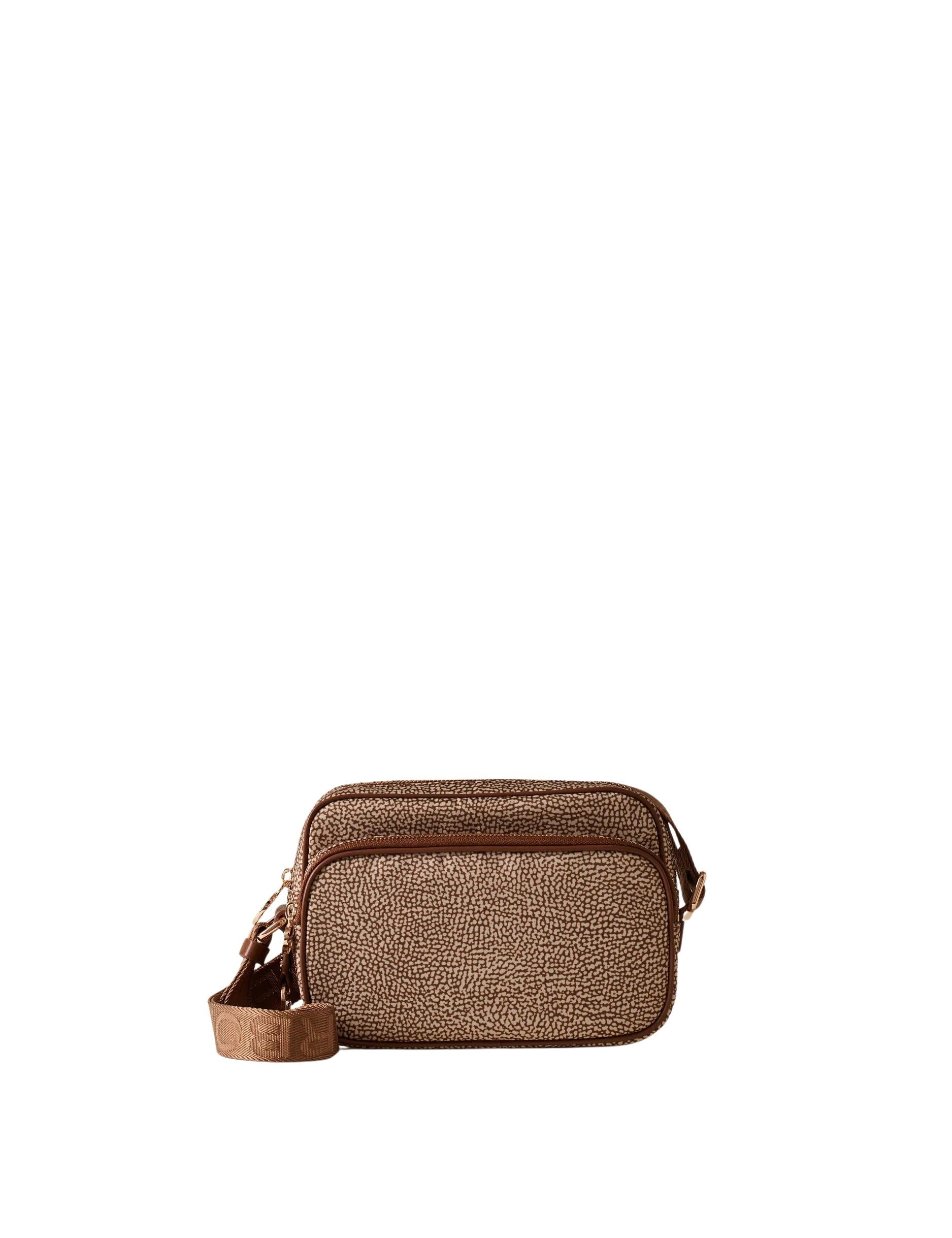 Small eco-friendly Borbonese camera case with compact design, perfect for lightweight carrying and stylish protection.