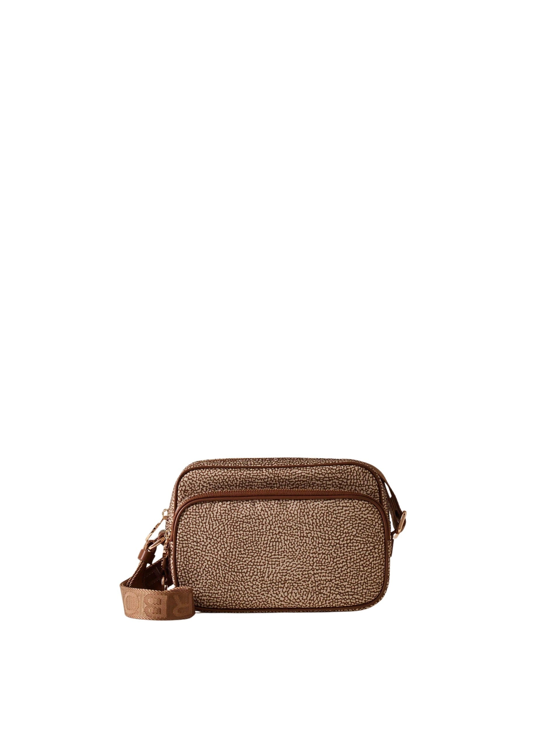 Small eco-friendly Borbonese camera case with compact design, perfect for lightweight carrying and stylish protection.