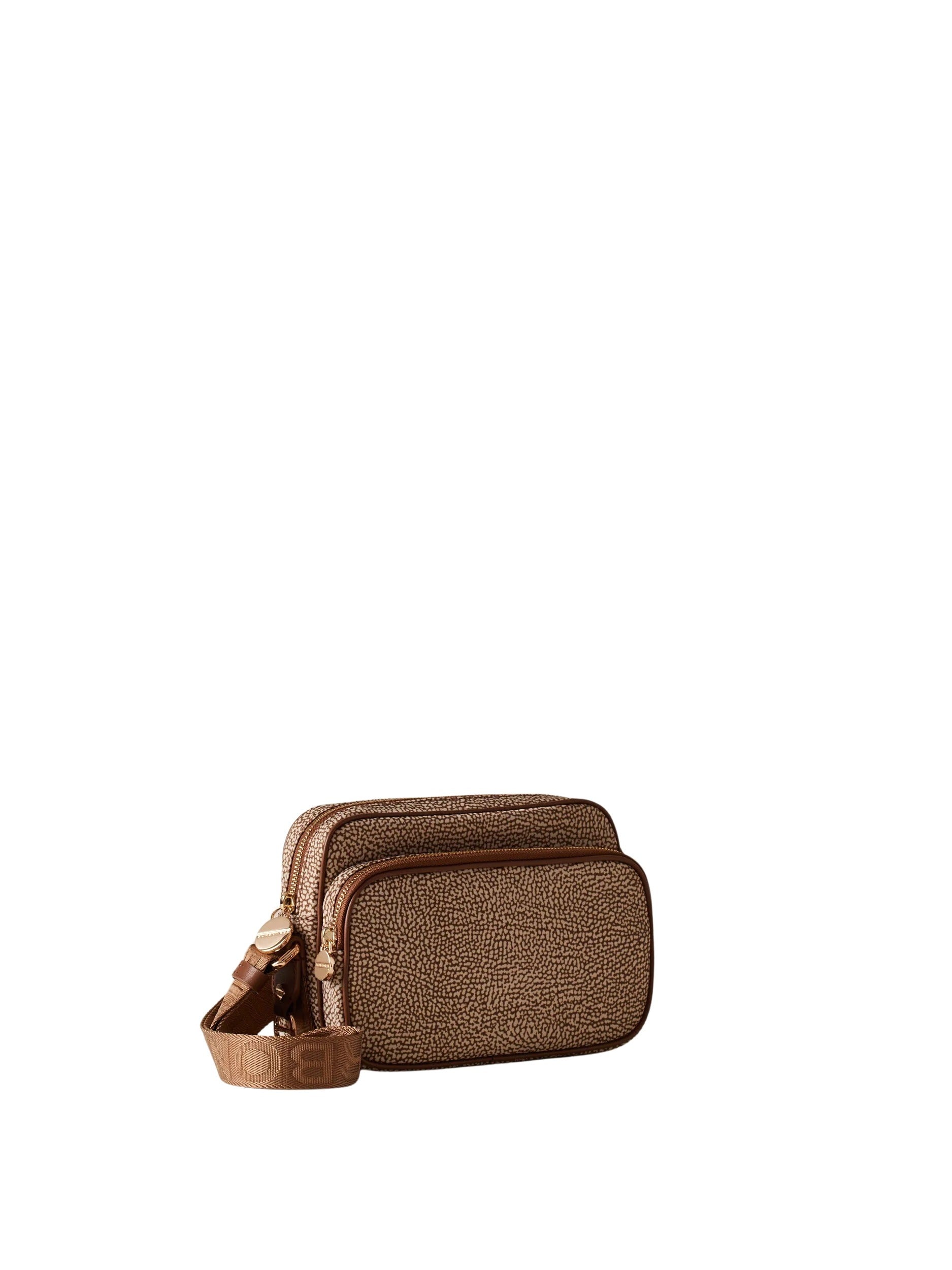 Small Eco Line Borbonese camera case, stylish accessory for women, featuring a compact design and eco-friendly materials.