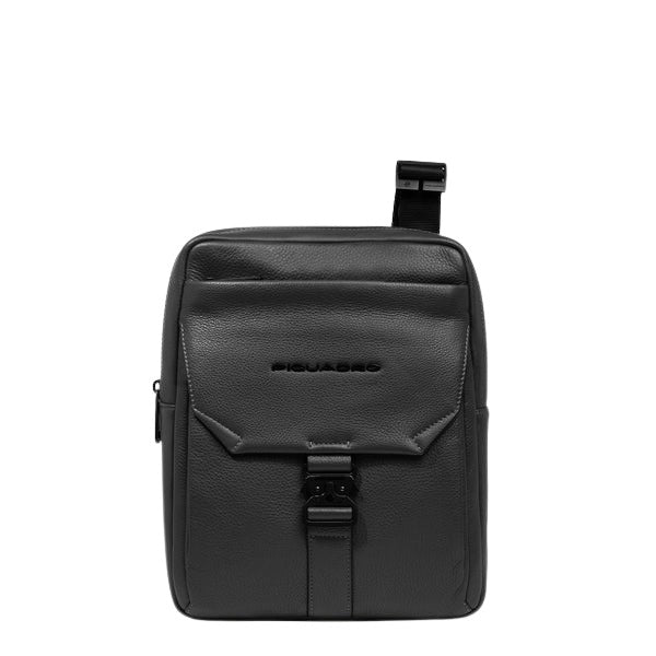 Piquadro men's iPad® holder borsello, compact leather accessory with adjustable strap for carrying tablets and essentials.