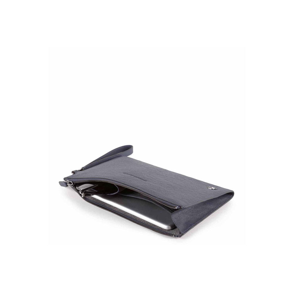 Pochette piatta piccola in pelle Black Square Piquadro