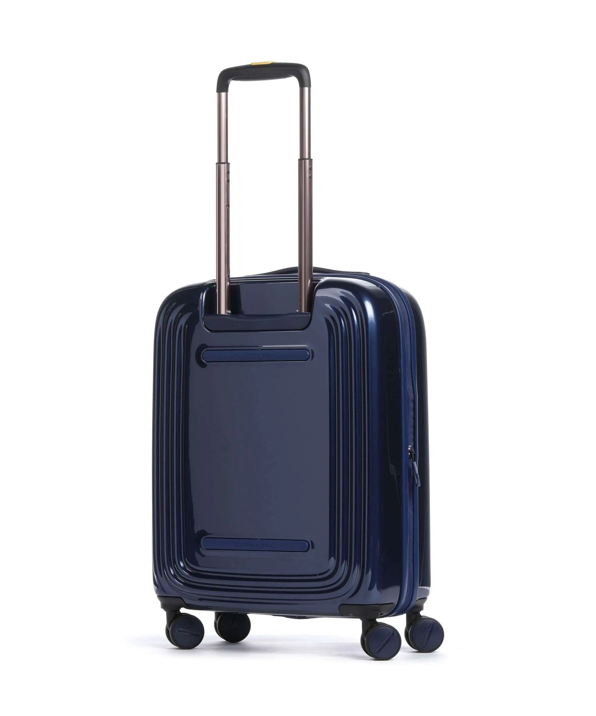 Mandarina Duck Cabin Trolley Logoduck metal travel bag, unisex carry-on luggage with logo details and sturdy design for travel.