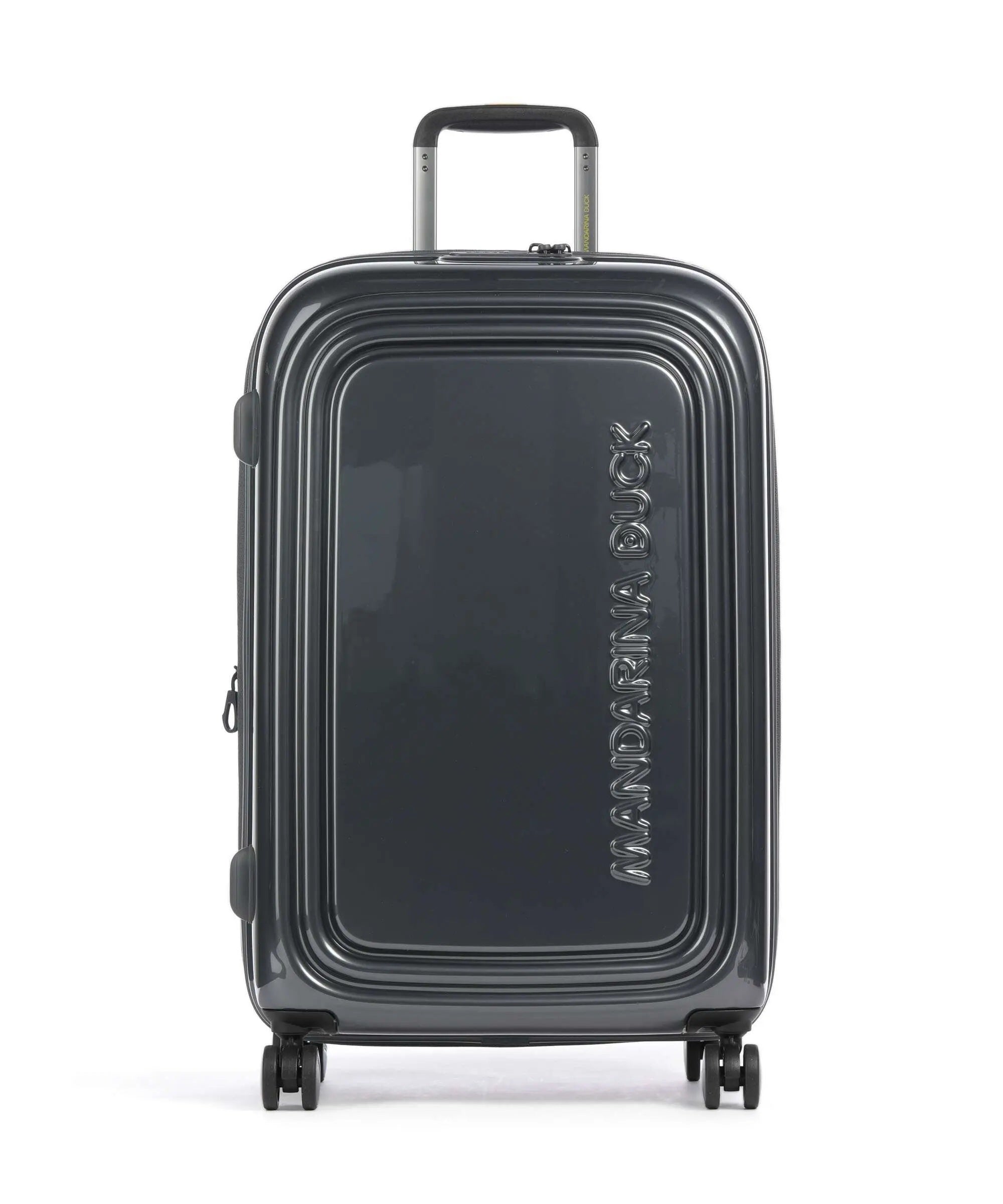 Medium Mandarina Duck Trolley Logoduck metal unisex travel accessory with durable handle and logo design.