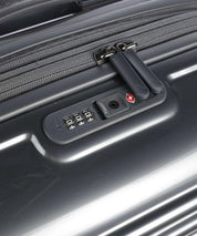 Medium Mandarina Duck Trolley Logoduck metal travel case with handles and wheels, suitable for unisex luggage and travel accessories.