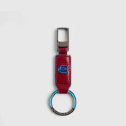 Piquadro Blue Square Leather Keychain