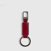 Piquadro Blue Square Leather Keychain