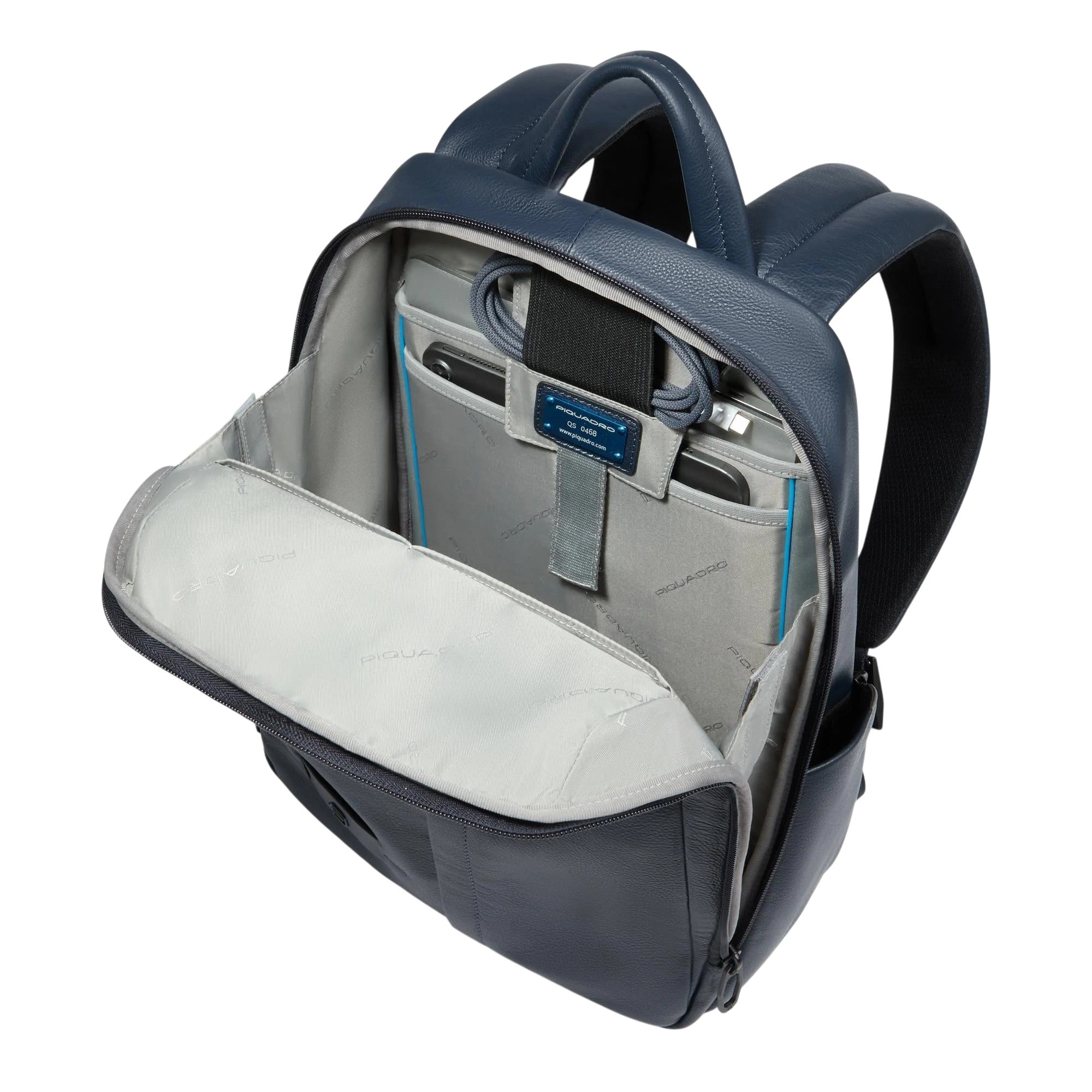 Unisex Piquadro Zaino porta PC 13" in durable material, featuring multiple compartments and sleek design.