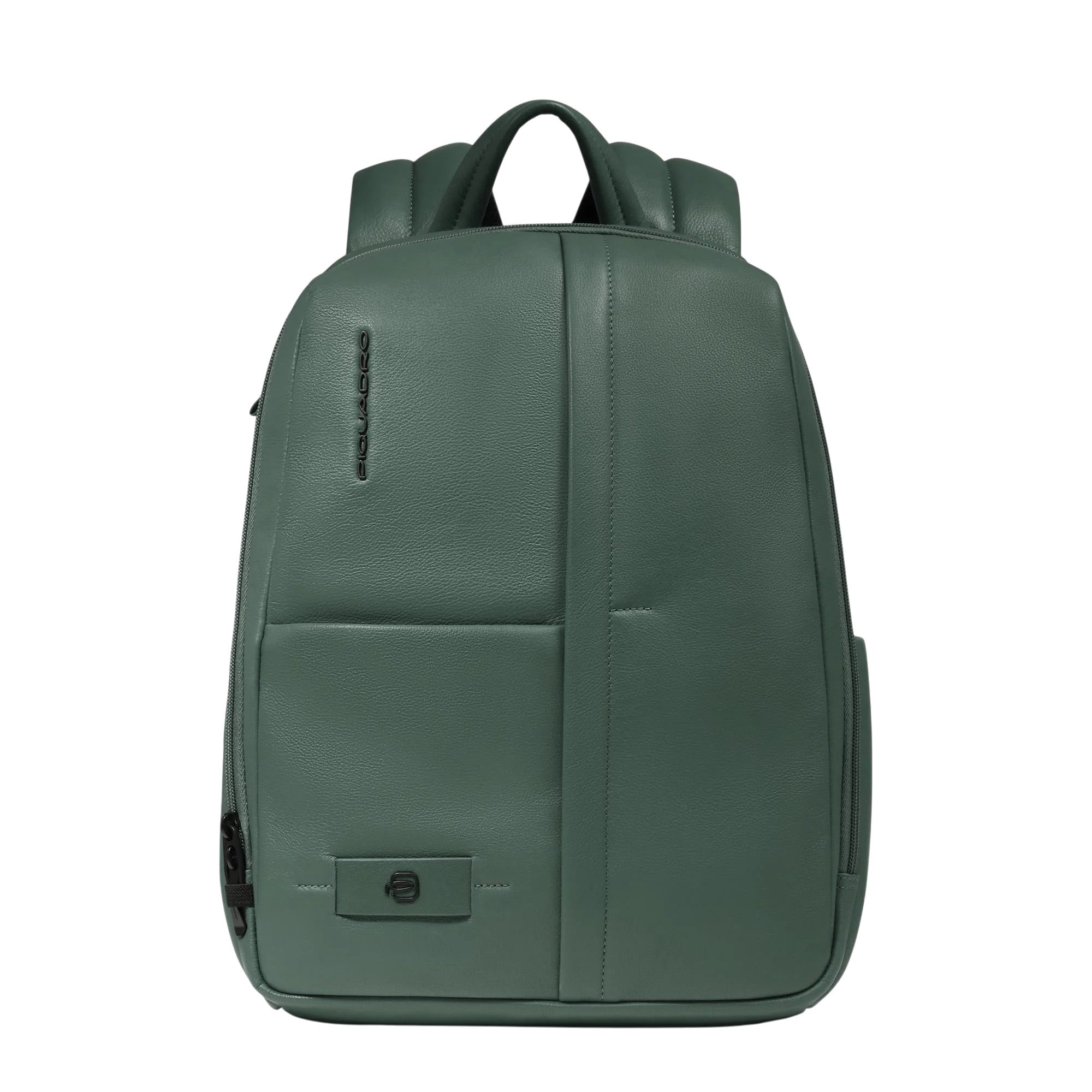 Unisex Piquadro Zaino porta PC 13" in black with multiple compartments and padded straps, designed for laptop storage and carrying.