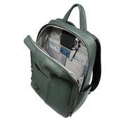 Piquadro Russel unisex 13-inch laptop backpack with multiple compartments and padded straps, made of durable material.