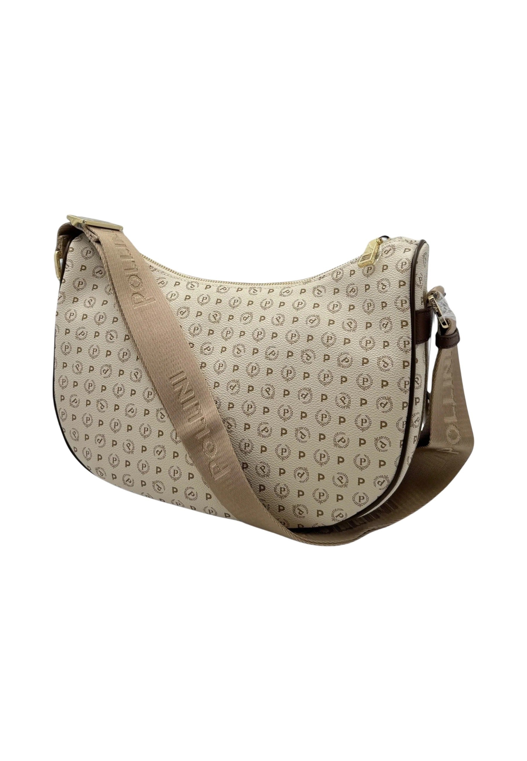 Pollini Hobo Bag Heritage in soft leather with shoulder strap, stylish accessory for women, elegant and functional design.
