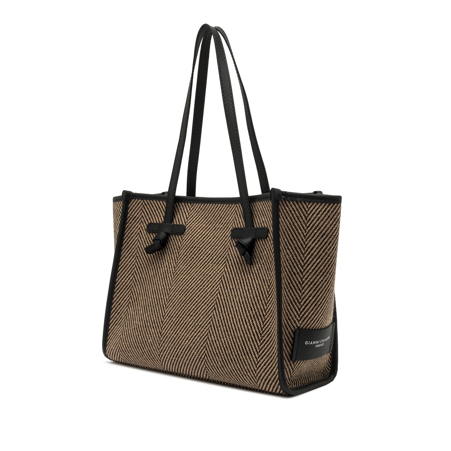 Gianni Chiarini Marcella shopping bag in herringbone wool fabric
