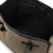 Gianni Chiarini Marcella shopping bag in herringbone wool fabric