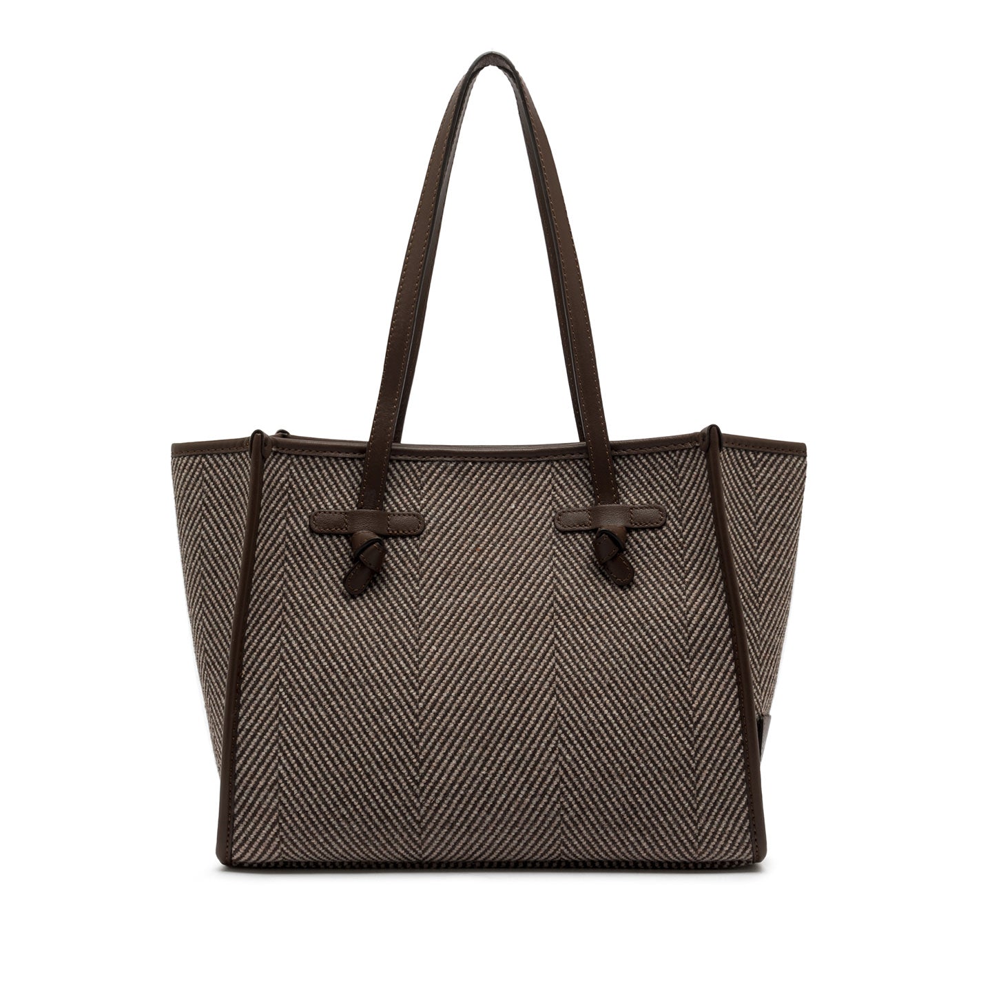 Gianni Chiarini Marcella shopping bag in herringbone wool fabric