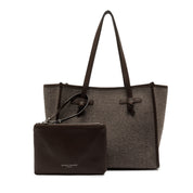 Gianni Chiarini Marcella shopping bag in herringbone wool fabric