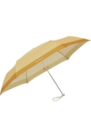 Unisex aluminum drop S Samsonite umbrella open with black canopy and silver handle, designed for stylish rain protection.