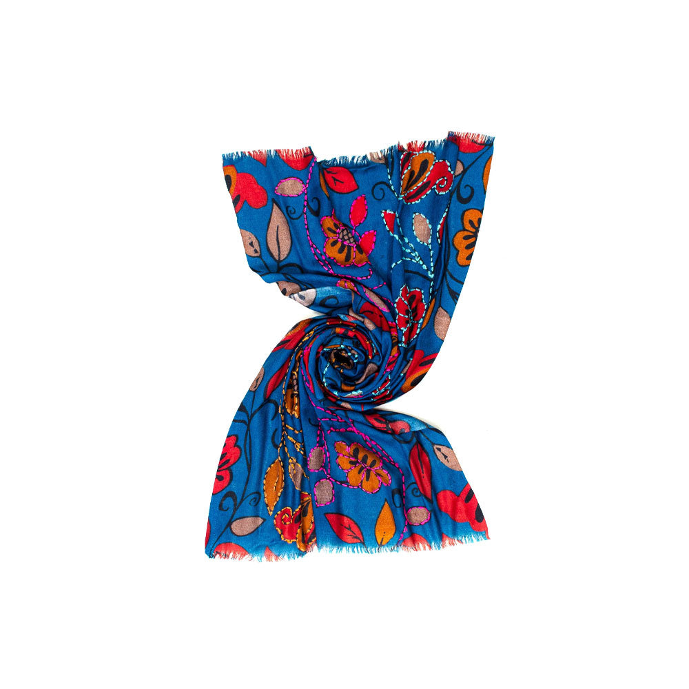 Pop Flowers stole in Ayfee wool
