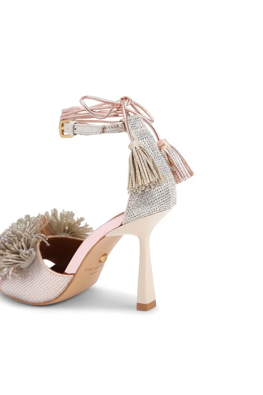 Pom Pom Ankle Tie Sandal Kurt Geiger