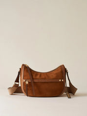 Borbonese Small Luna Bag in suede split leather