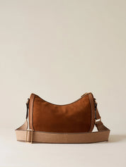 Borbonese Small Luna Bag in suede split leather