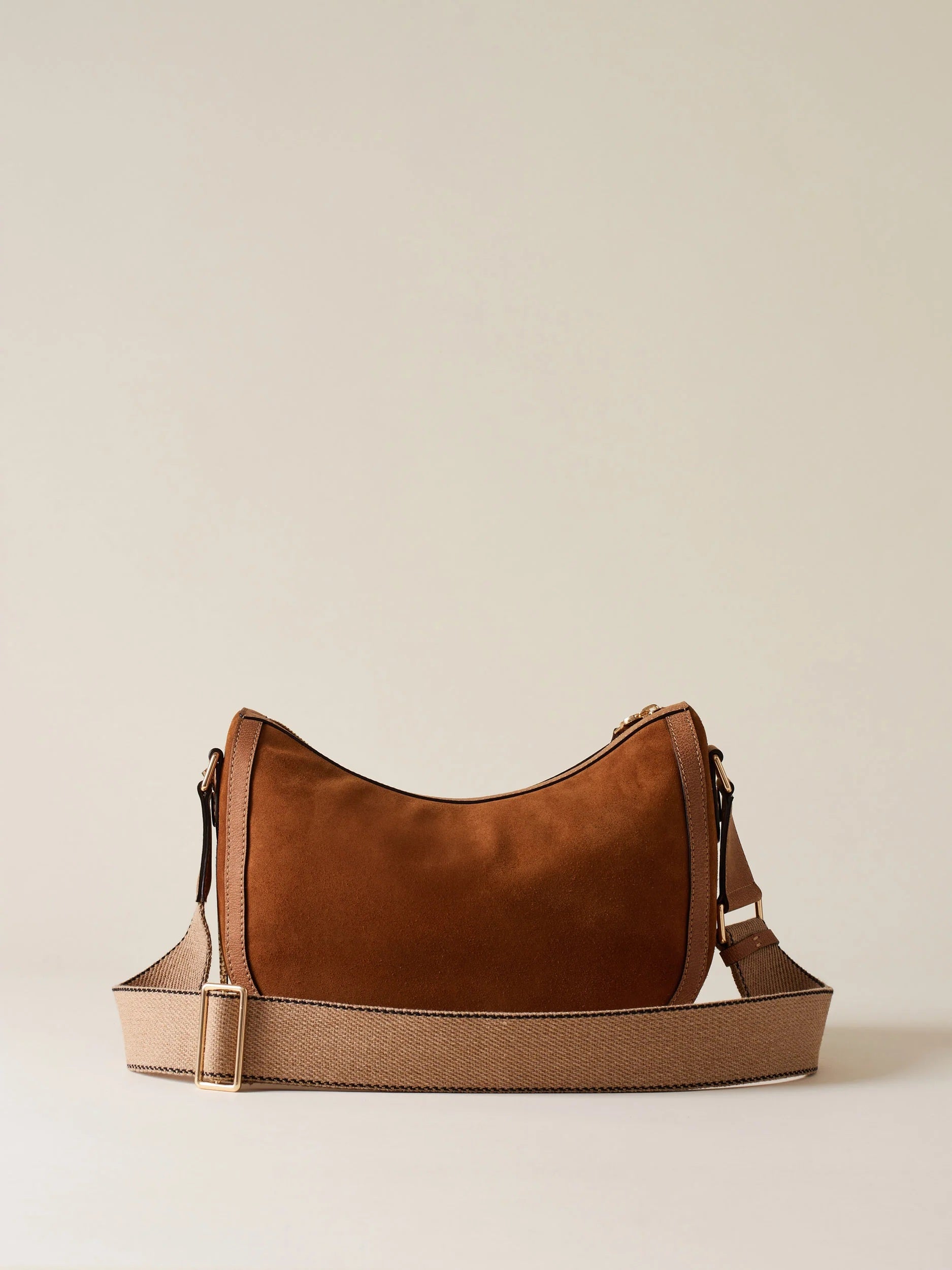 Borbonese Small Luna Bag in suede split leather