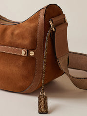 Borbonese Small Luna Bag in suede split leather