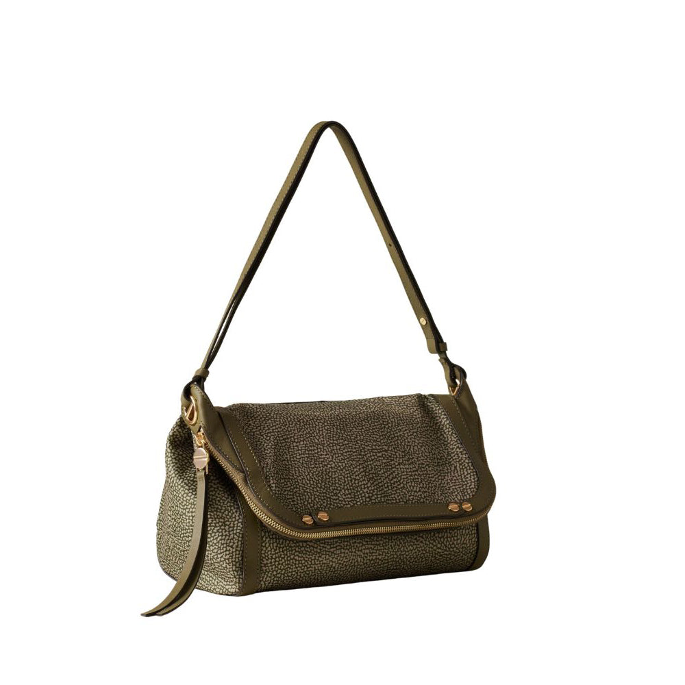 Borbonese small frame crossbody bag for women, stylish shoulder bag with sleek design and adjustable strap.