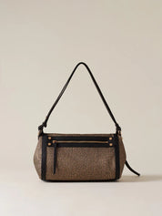 Small Borbonese crossbody bag in a compact frame with a shoulder strap, featuring a stylish accessory for women.