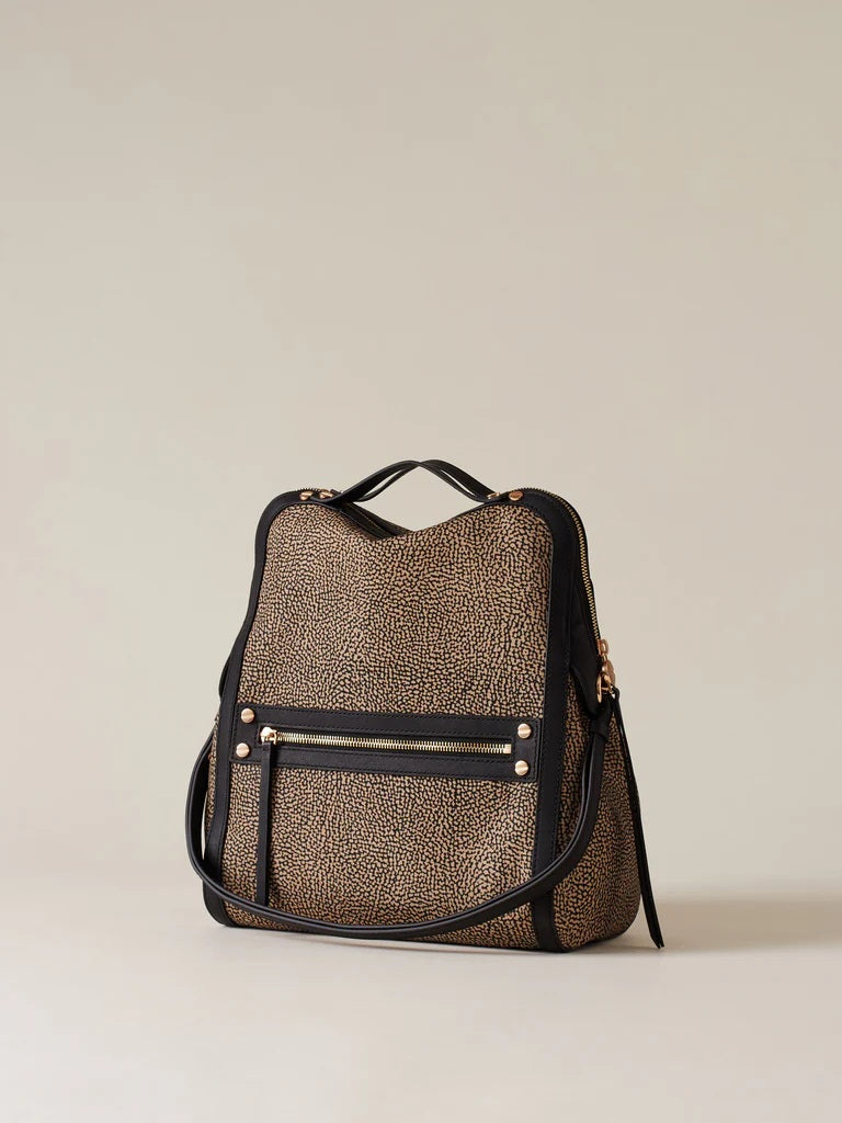 Small Borbonese crossbody bag with a compact frame, leather strap, and classic design, ideal for stylish women’s accessories.