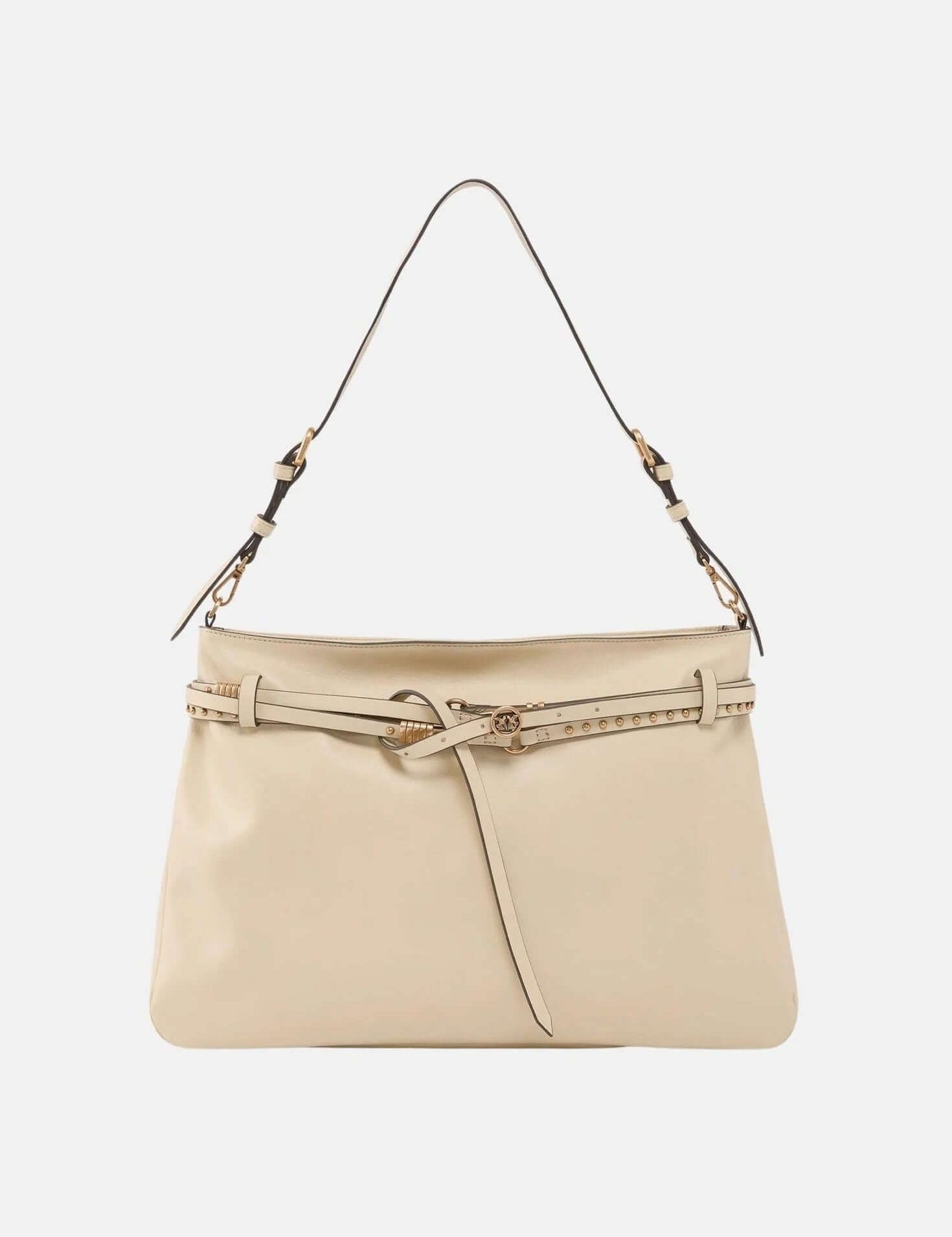 Pinko Borsa Belt Bag Big pink shoulder bag with adjustable strap, stylish accessory for women, featuring a spacious design and modern look.