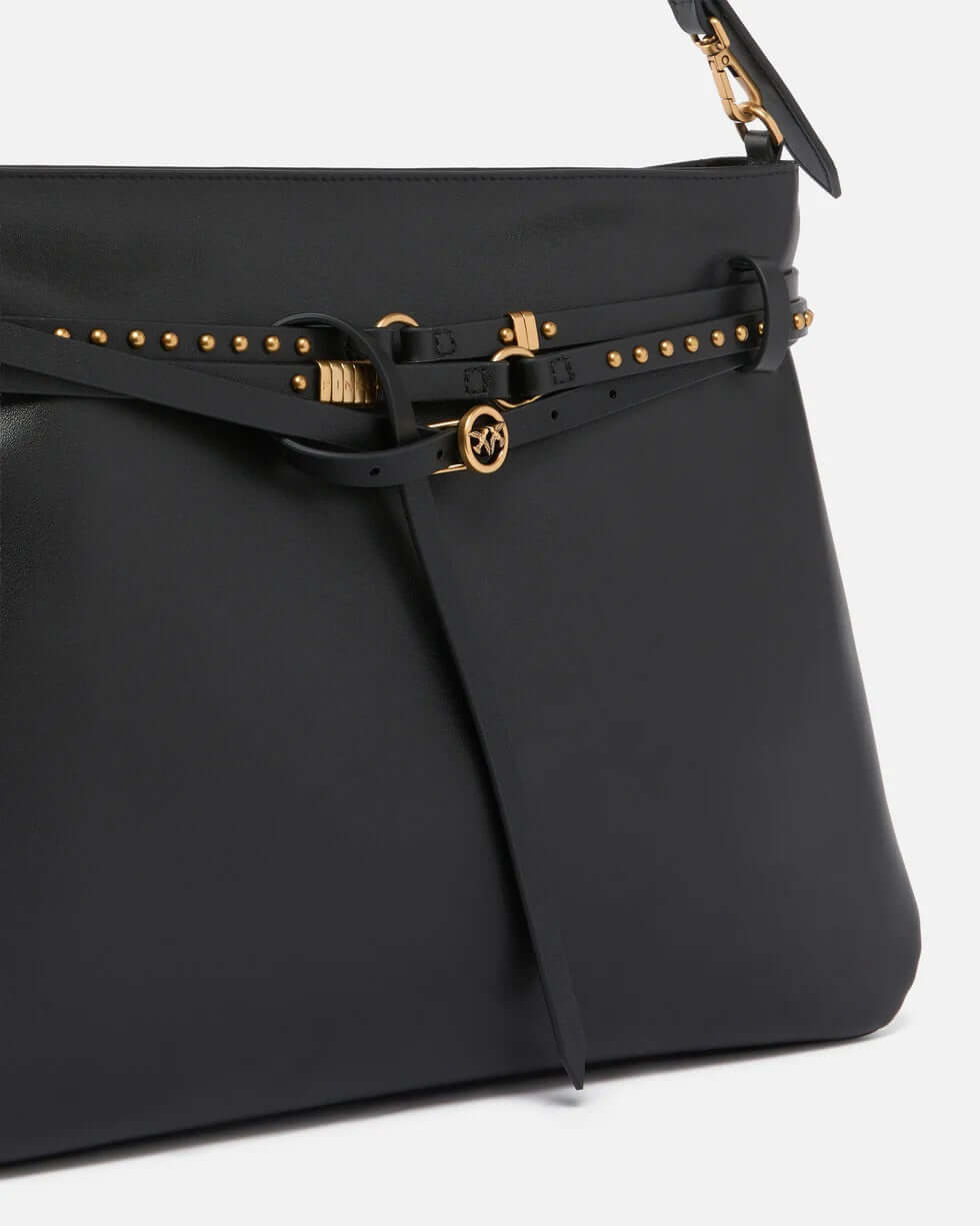 Pinko Borsa Belt Bag Big in pink, stylish women's shoulder bag with adjustable strap, made of smooth leather.
