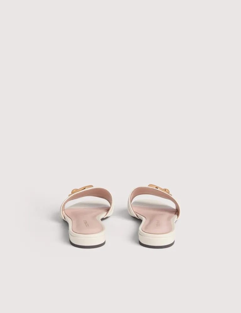 Coccinelle women's Sandali C-Me Coccinelle with open toe straps and ankle buckle, in neutral tones, stylish summer footwear