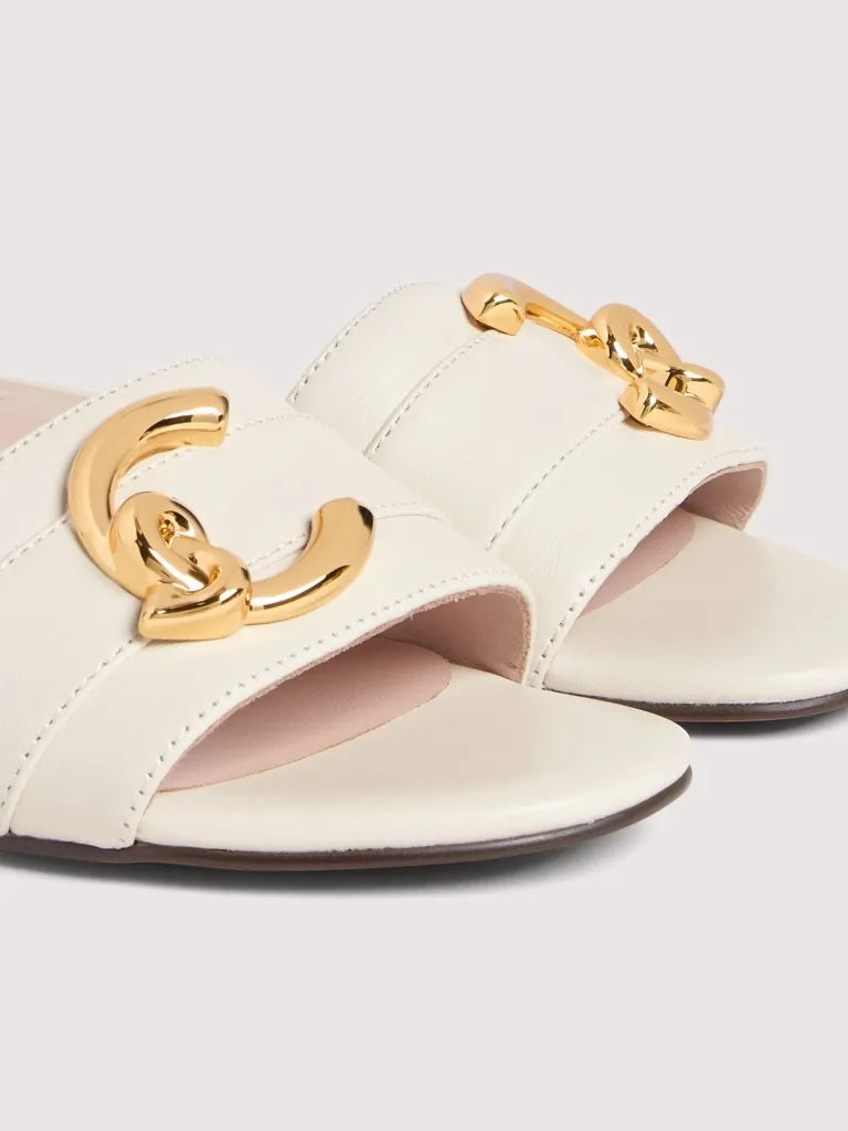 Coccinelle women's Sandali C-Me with open toe design and ankle strap, stylish beige leather sandals for summer wear.