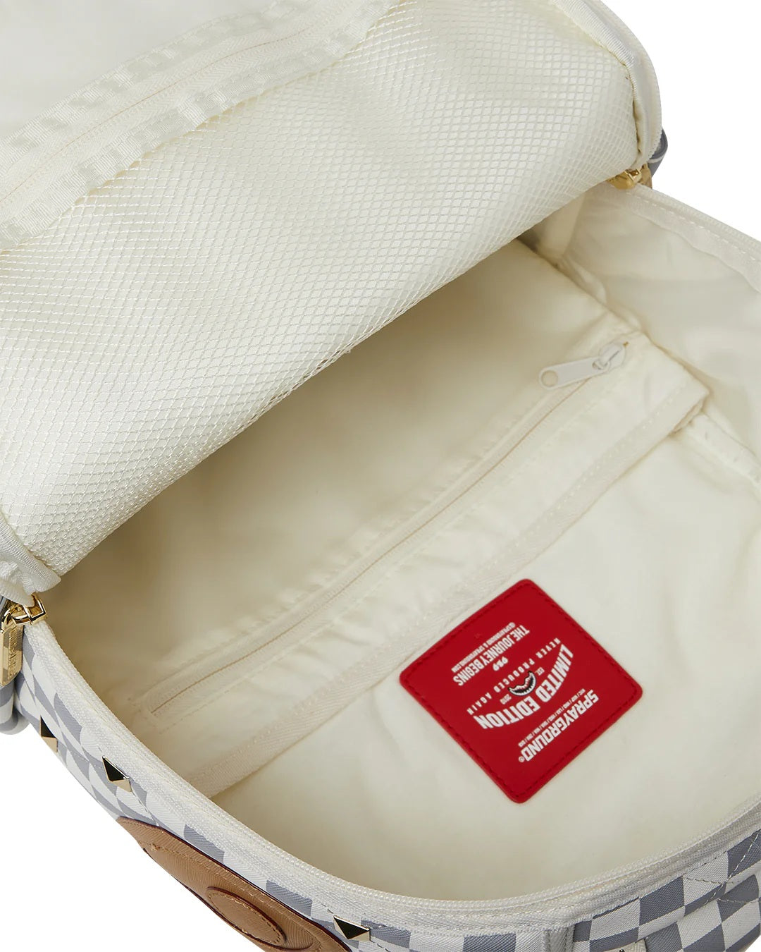 Cream Henny Quilt Puff Backpack Sprayground - MYLILLY
