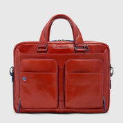 Borsa porta pc e iPad®Pro 12.9" Blue Square in pelle Piquadro