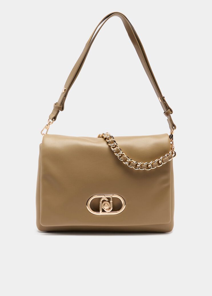 Liu Jo LaPuffy shoulder bag for women, stylish accessory with soft pink color and quilted design, featuring a chain strap.