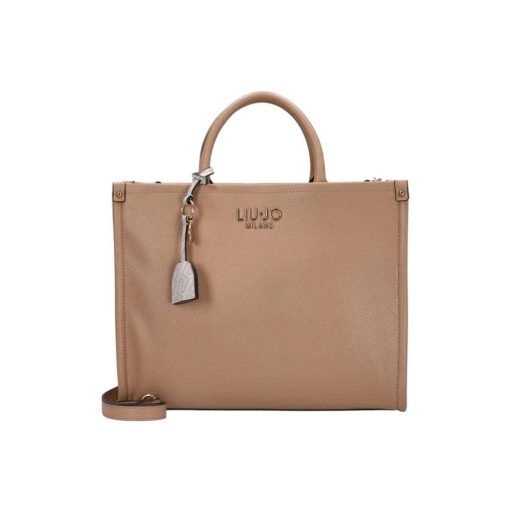 Liu Jo Ridhi donna handbag with structured design, tan leather, and top handles, stylish accessory for women.