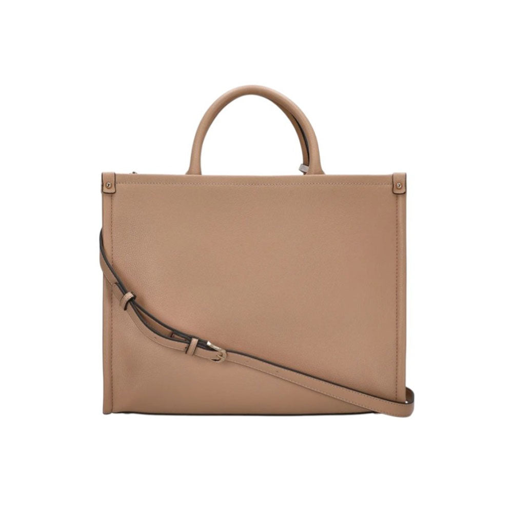 Liu Jo Ridhi women's hand bag in beige with gold hardware, stylish accessory for women, featuring a sleek leather finish.