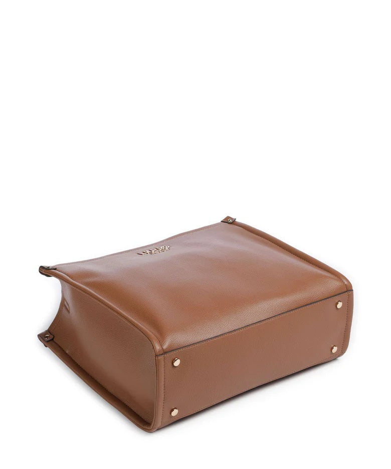 Liu Jo Ridhi women's handbag with top handles, beige color, textured leather, and stylish design for accessory collection.