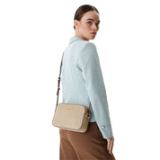 Liu Jo Crossover Manhattan mini bag for women, stylish black leather with gold-tone hardware and adjustable strap.