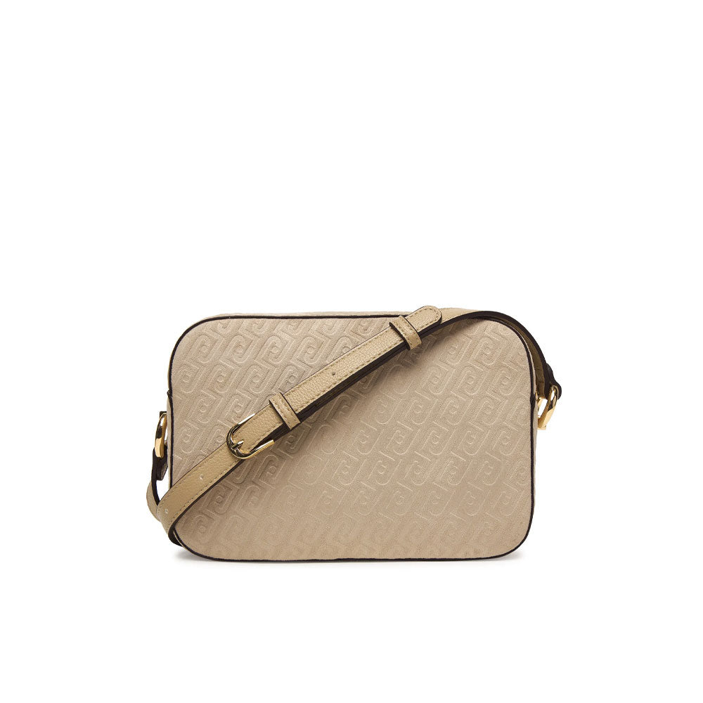 Liu Jo Crossover Manhattan mini handbag in black with silver hardware, featuring a slim strap and compact design for women.