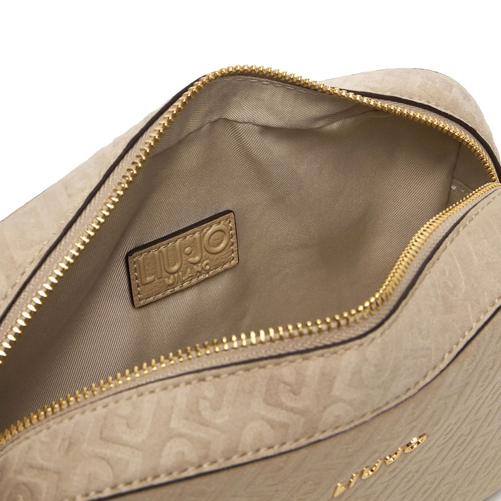 Liu Jo Crossover Manhattan mini bag, stylish women's handbag with shoulder strap, in black leather with gold accents.